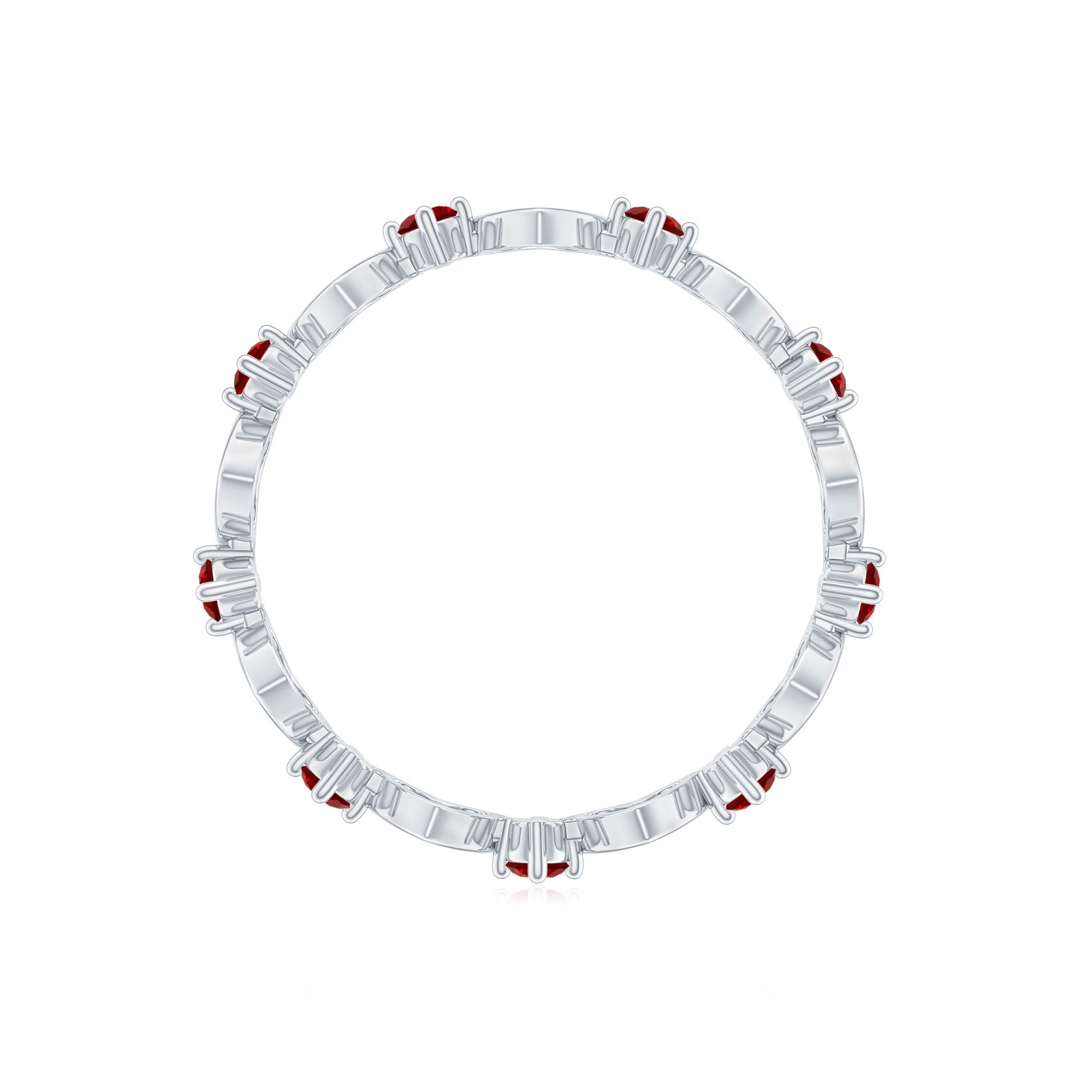 Lab Created Ruby Open Heart Eternity Band Ring