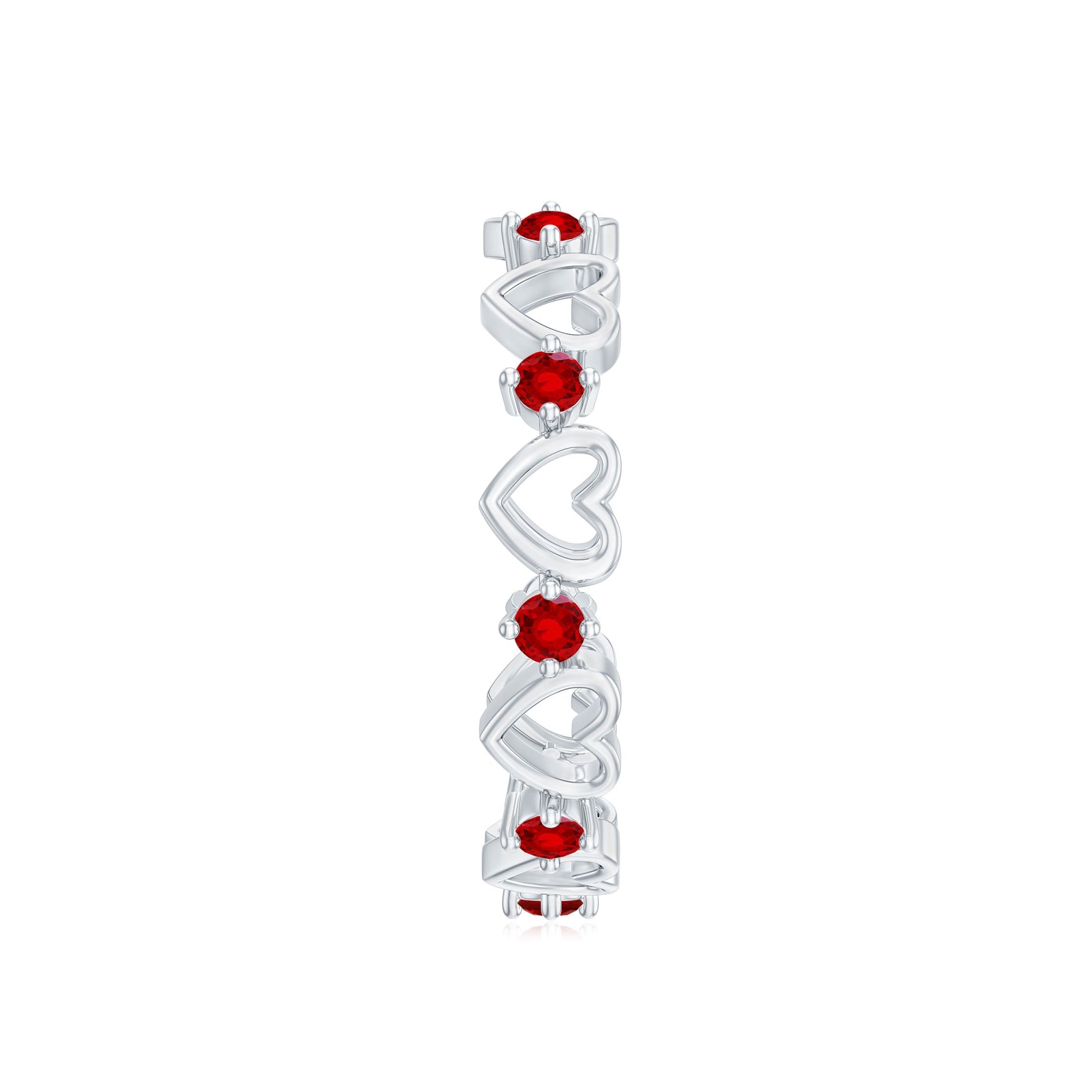 Lab Created Ruby Open Heart Eternity Band Ring