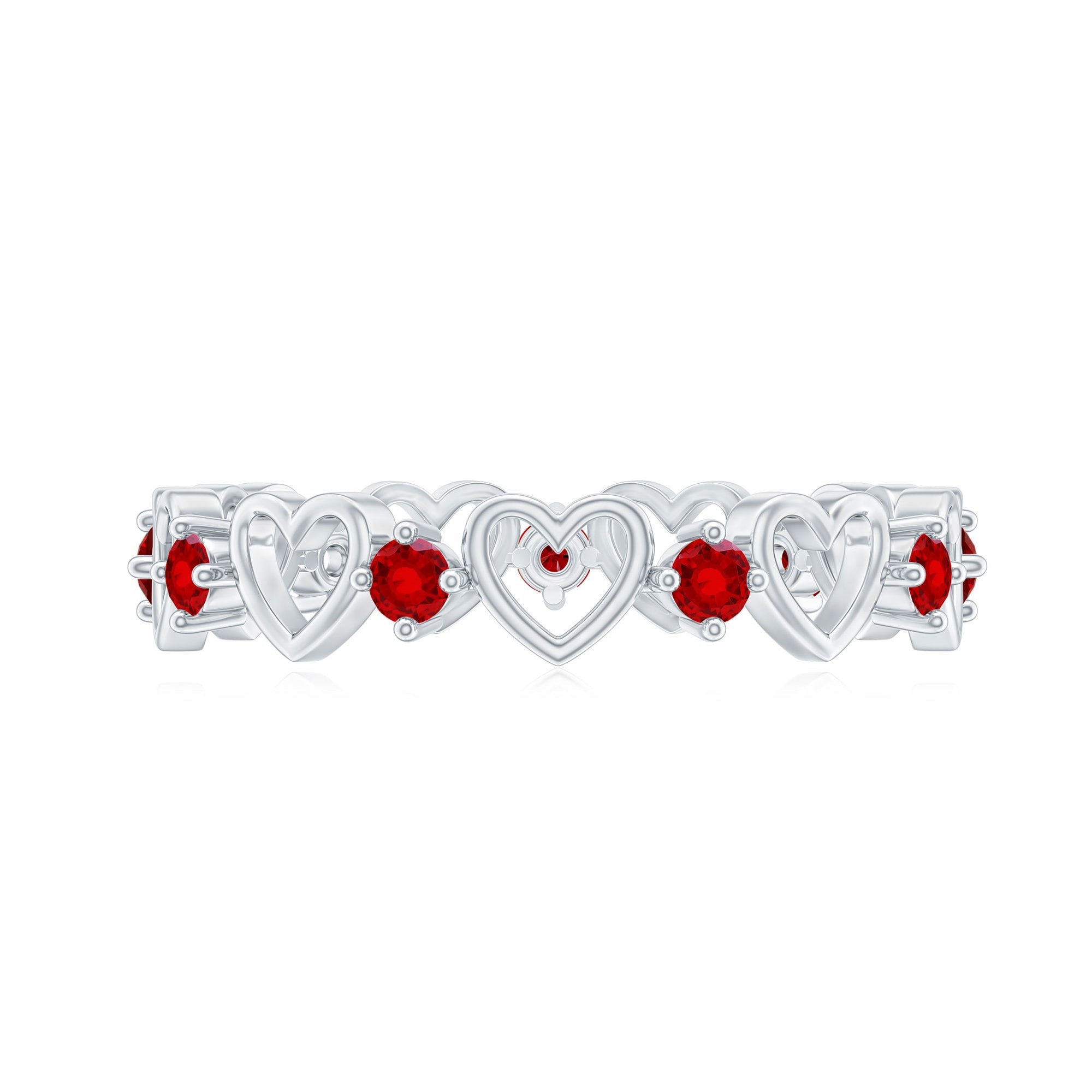 Lab Created Ruby Open Heart Eternity Band Ring