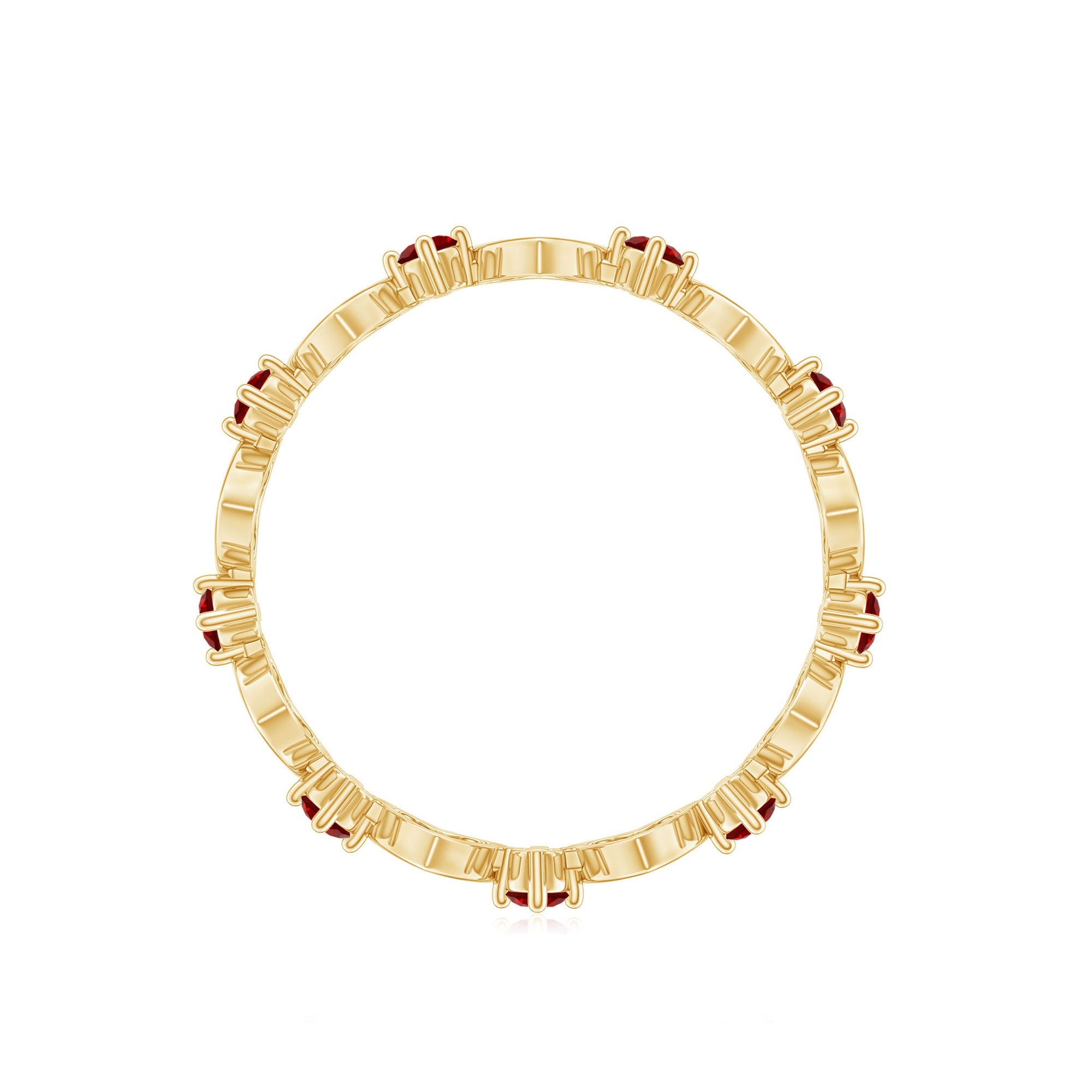 Lab Created Ruby Open Heart Eternity Band Ring