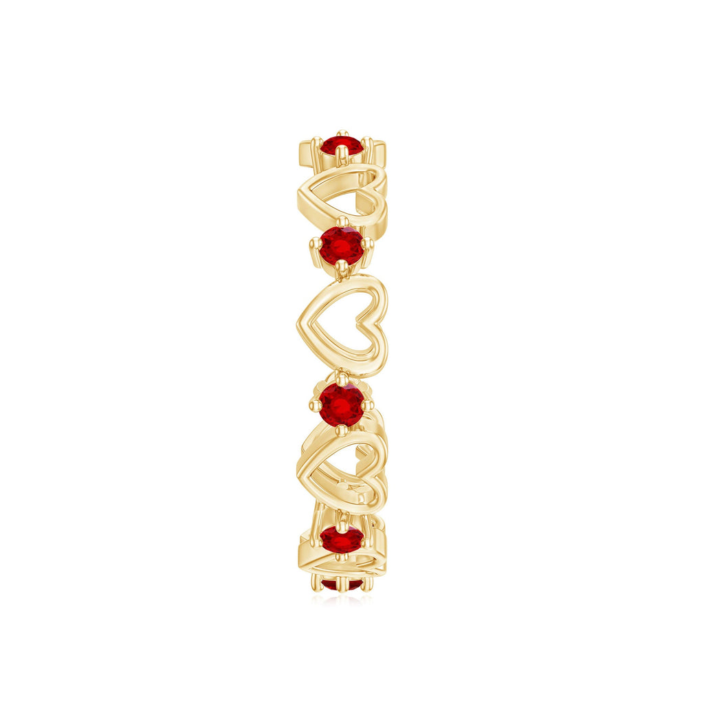 Lab Created Ruby Open Heart Eternity Band Ring