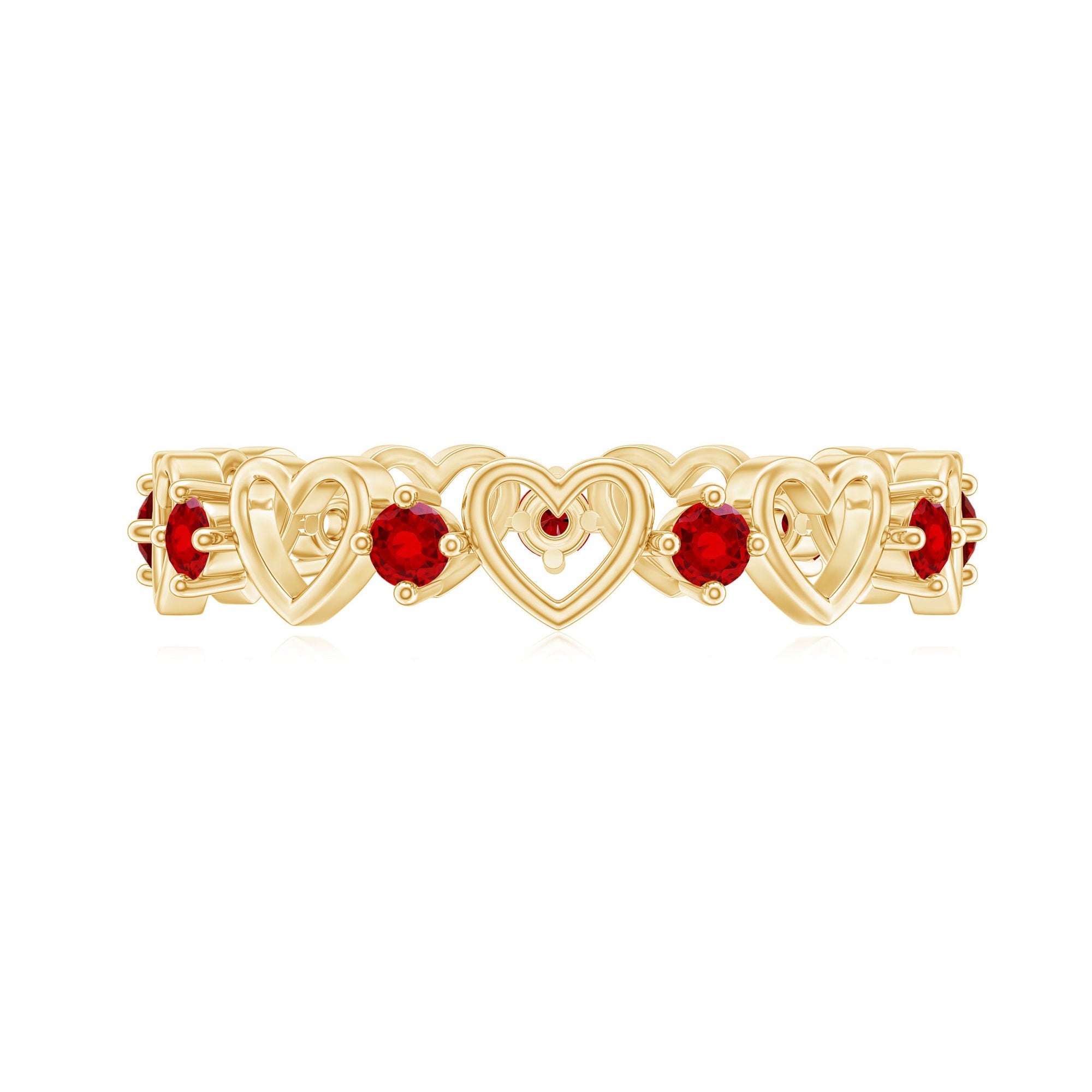Lab Created Ruby Open Heart Eternity Band Ring