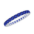 Princess Cut Certified Lab Created Blue Sapphire Full Eternity Ring
