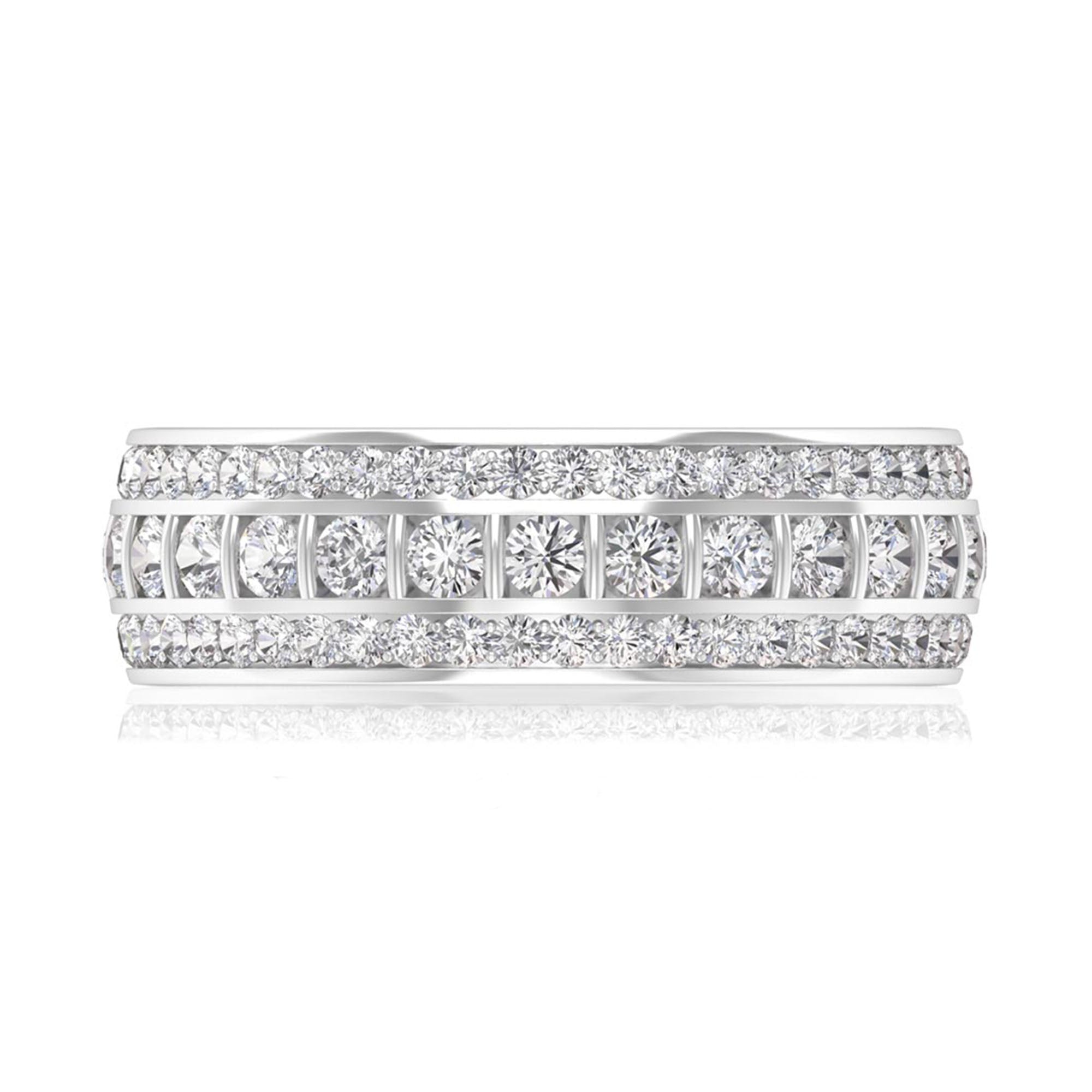 2.50 CT Round Cut Cubic Zirconia Gold Wedding Band Ring
