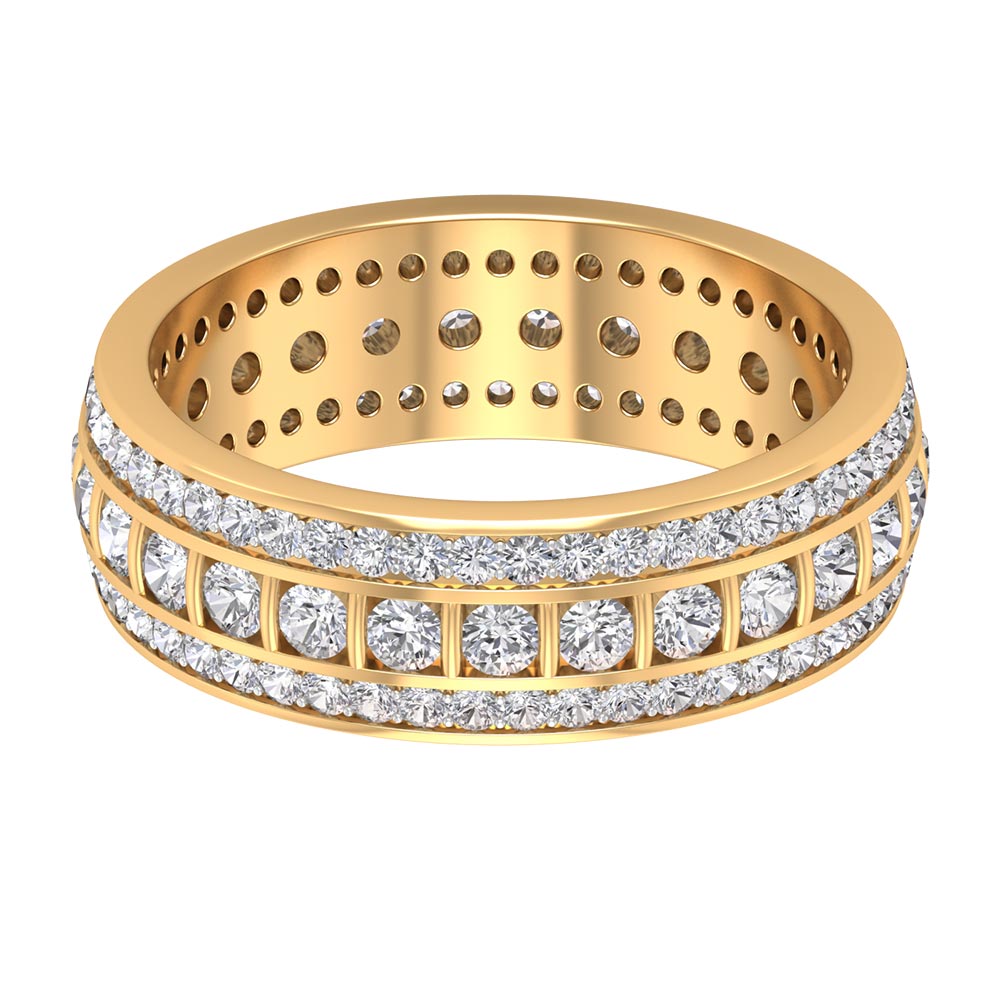 2.50 CT Round Cut Cubic Zirconia Gold Wedding Band Ring