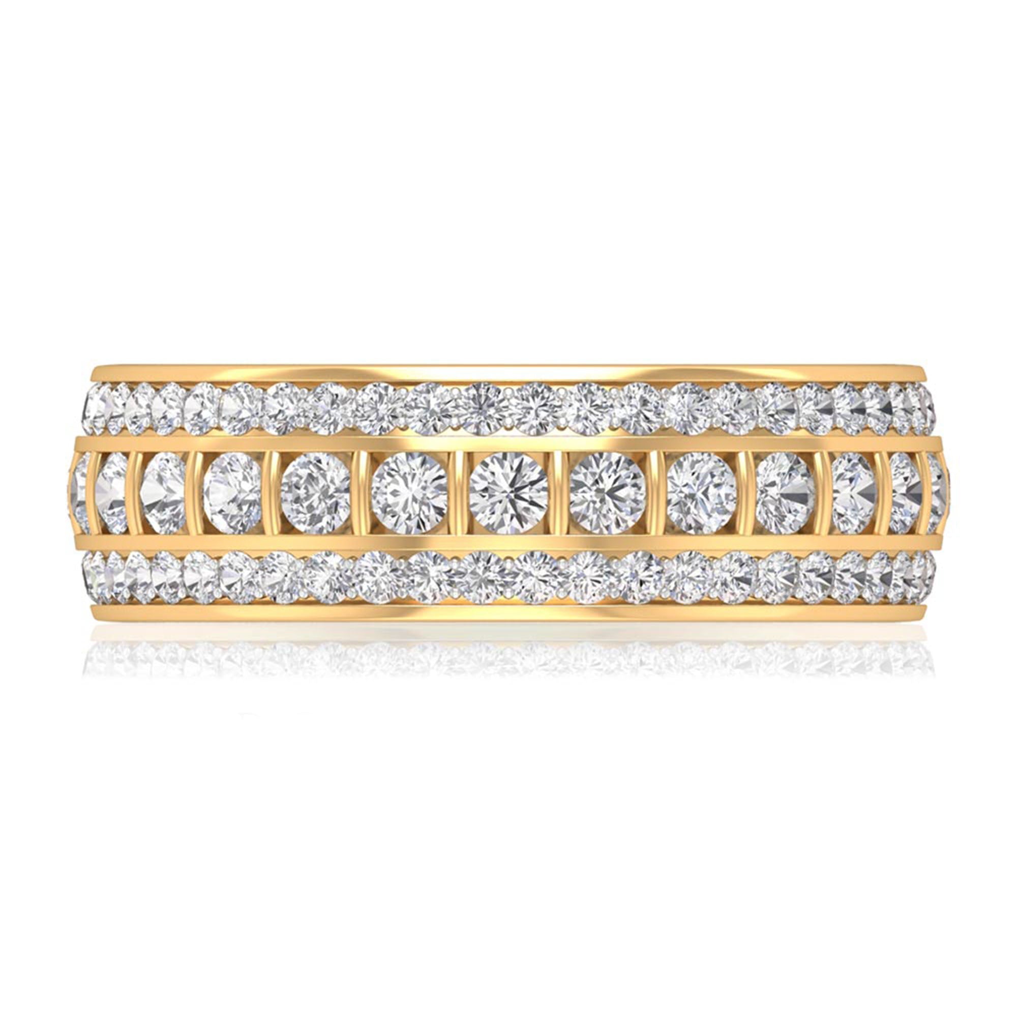 2.50 CT Round Cut Cubic Zirconia Gold Wedding Band Ring