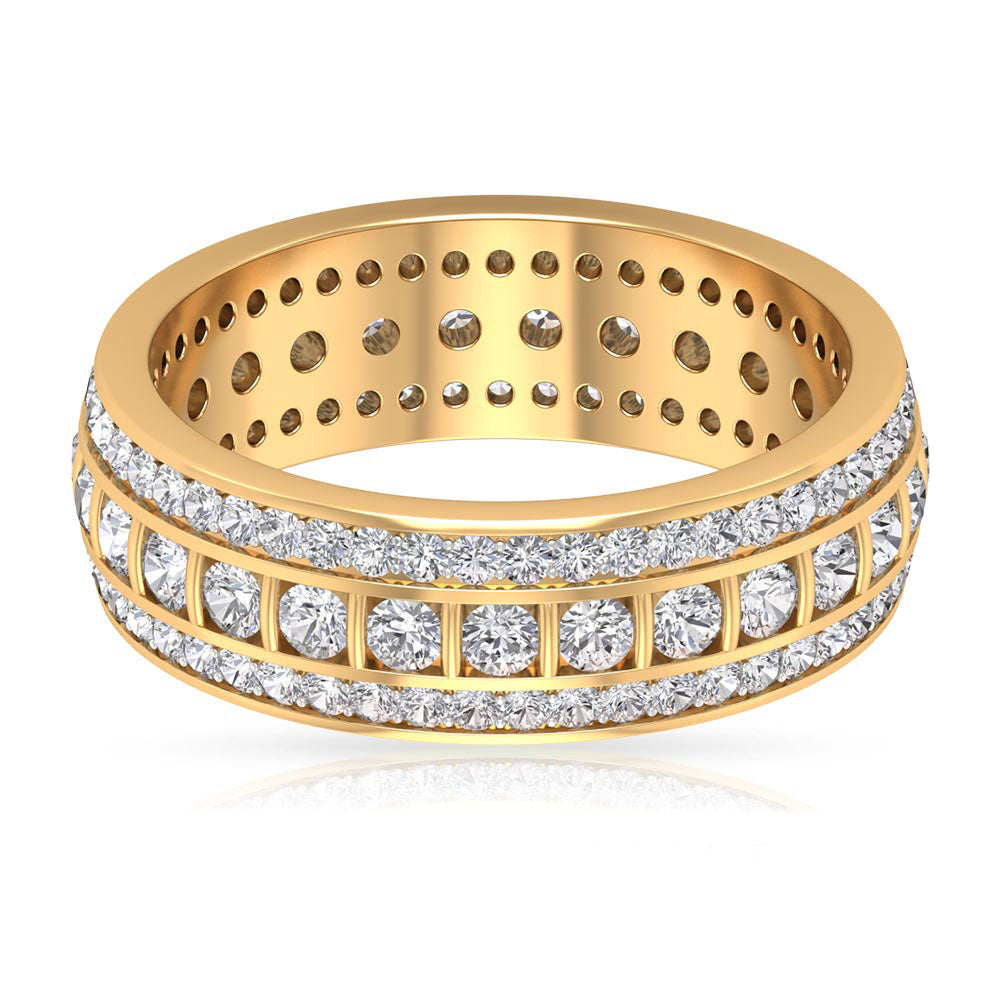 2.50 CT Round Cut Cubic Zirconia Gold Wedding Band Ring