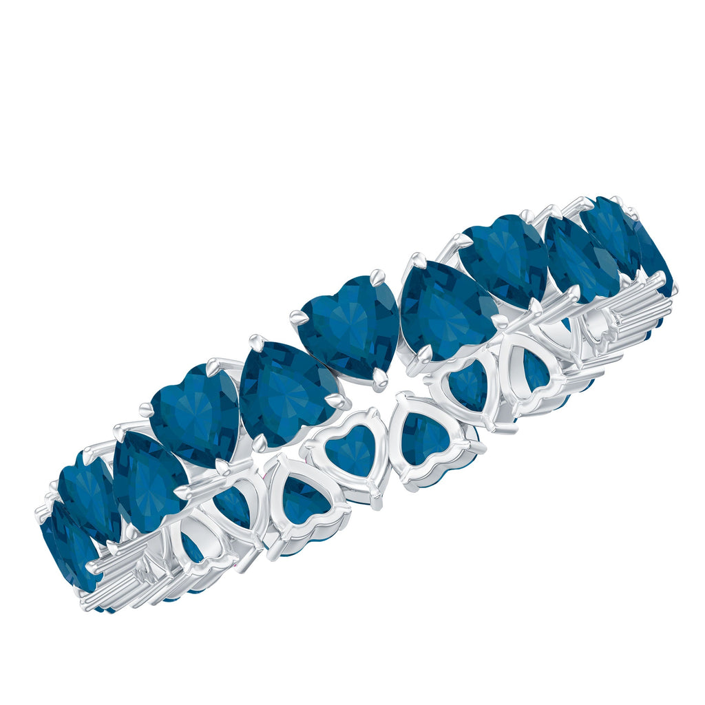 London Blue Topaz Heart Eternity Band Ring