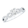 1 CT Round Shape Moissanite Crossover Infinity Ring
