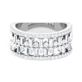 Designer Round and Baguette Cut Zircon Wedding Band