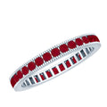 Channel Set Ruby Eternity Band Ring with Milgrain Detailing