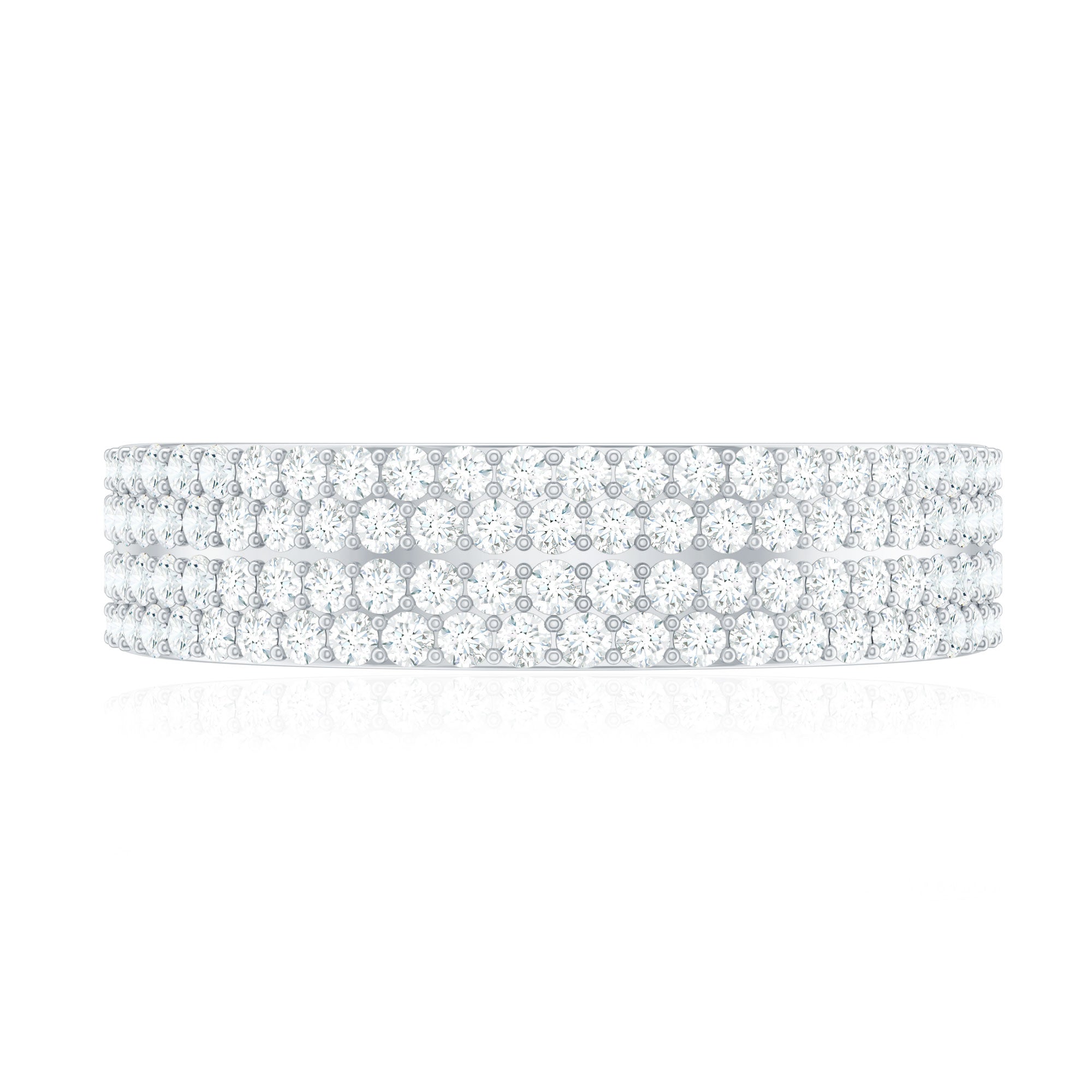Thick Moissanite Half Eternity Wedding Band
