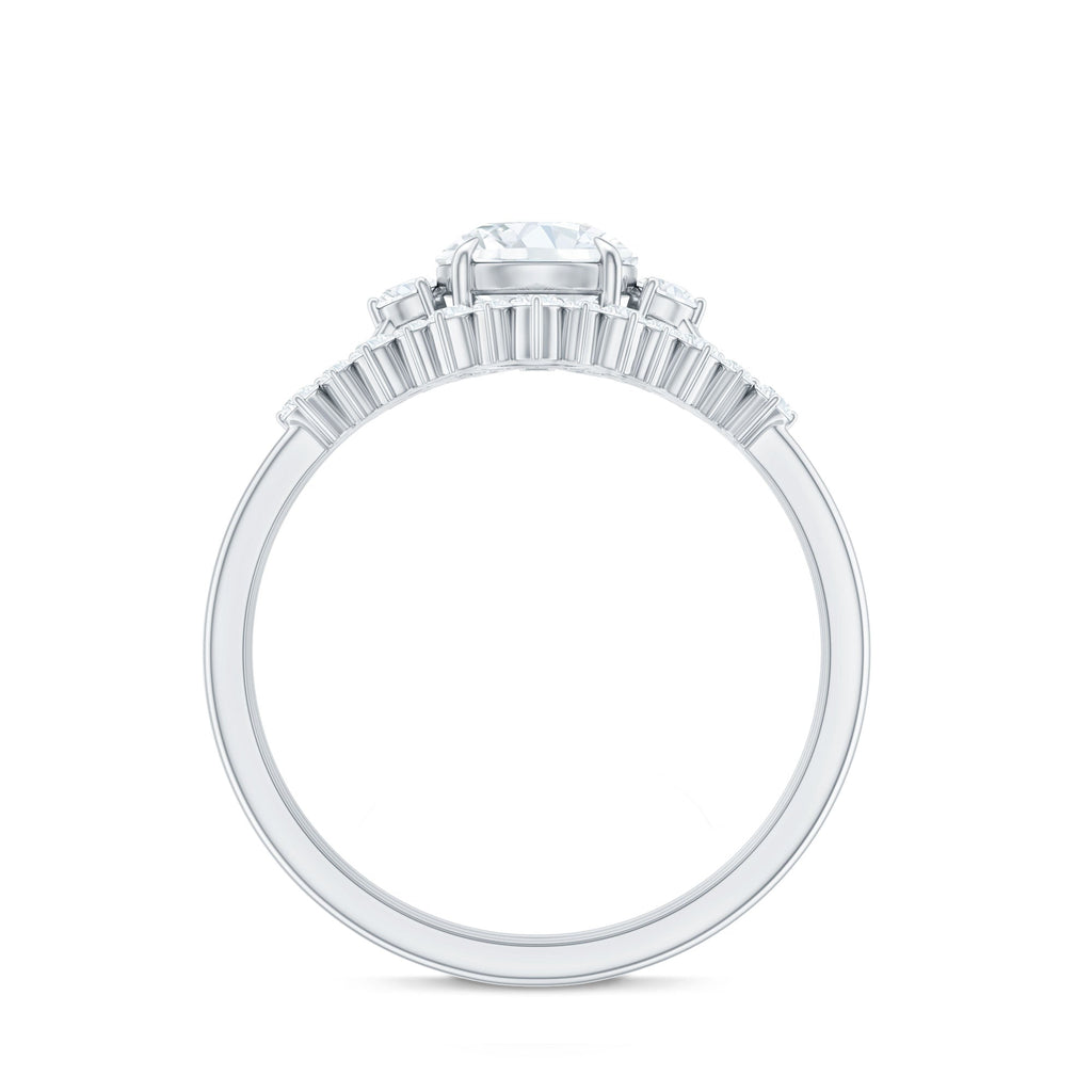 Vintage Inspired Moissanite 3 Piece Wedding Ring Sets