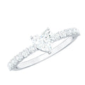 Certified 5 MM Moissanite Heart Engagement Ring with Side Stones