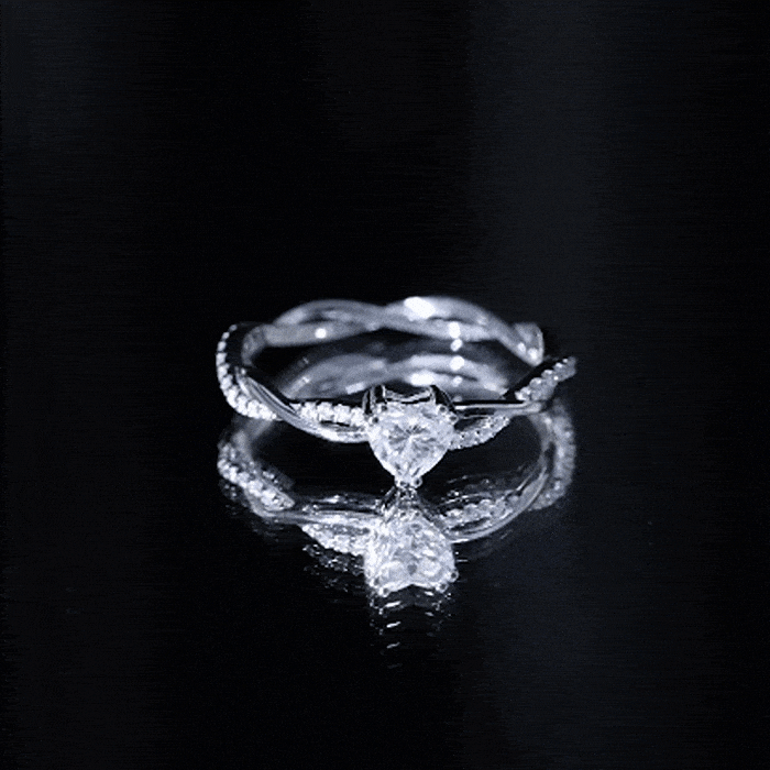 Heart Shape Moissanite Solitaire Promise Ring