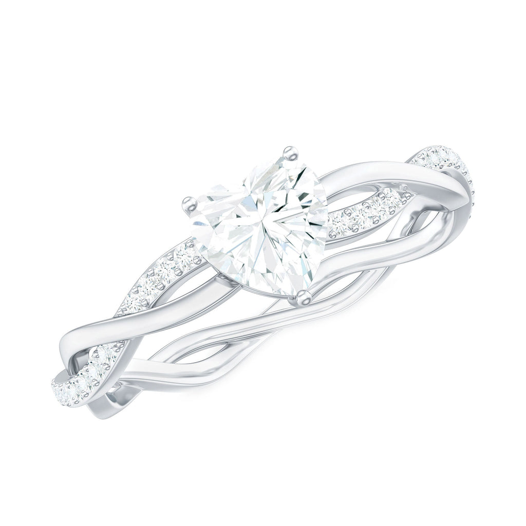 Heart Shape Moissanite Solitaire Promise Ring