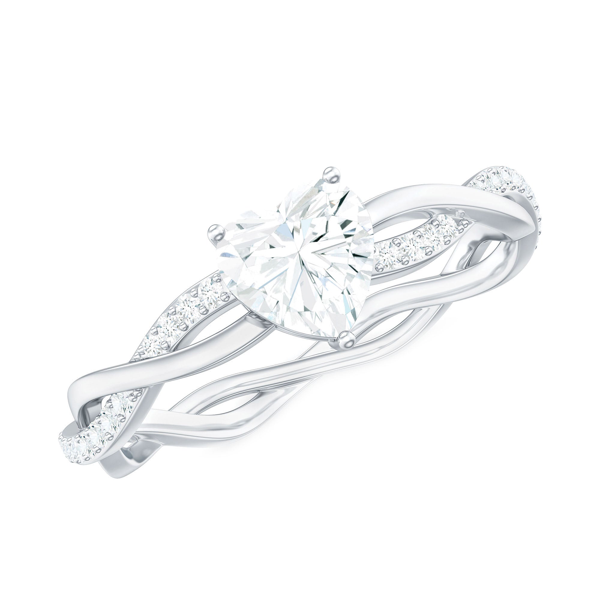 Heart Shape Moissanite Solitaire Promise Ring