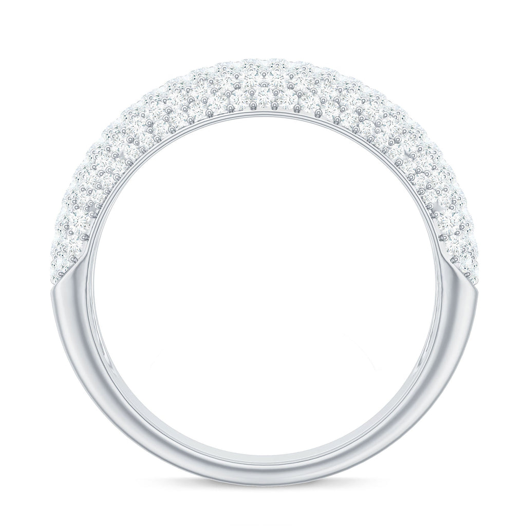 1.75 CT Pave Set Zircon Statement Anniversary Band Ring in Gold