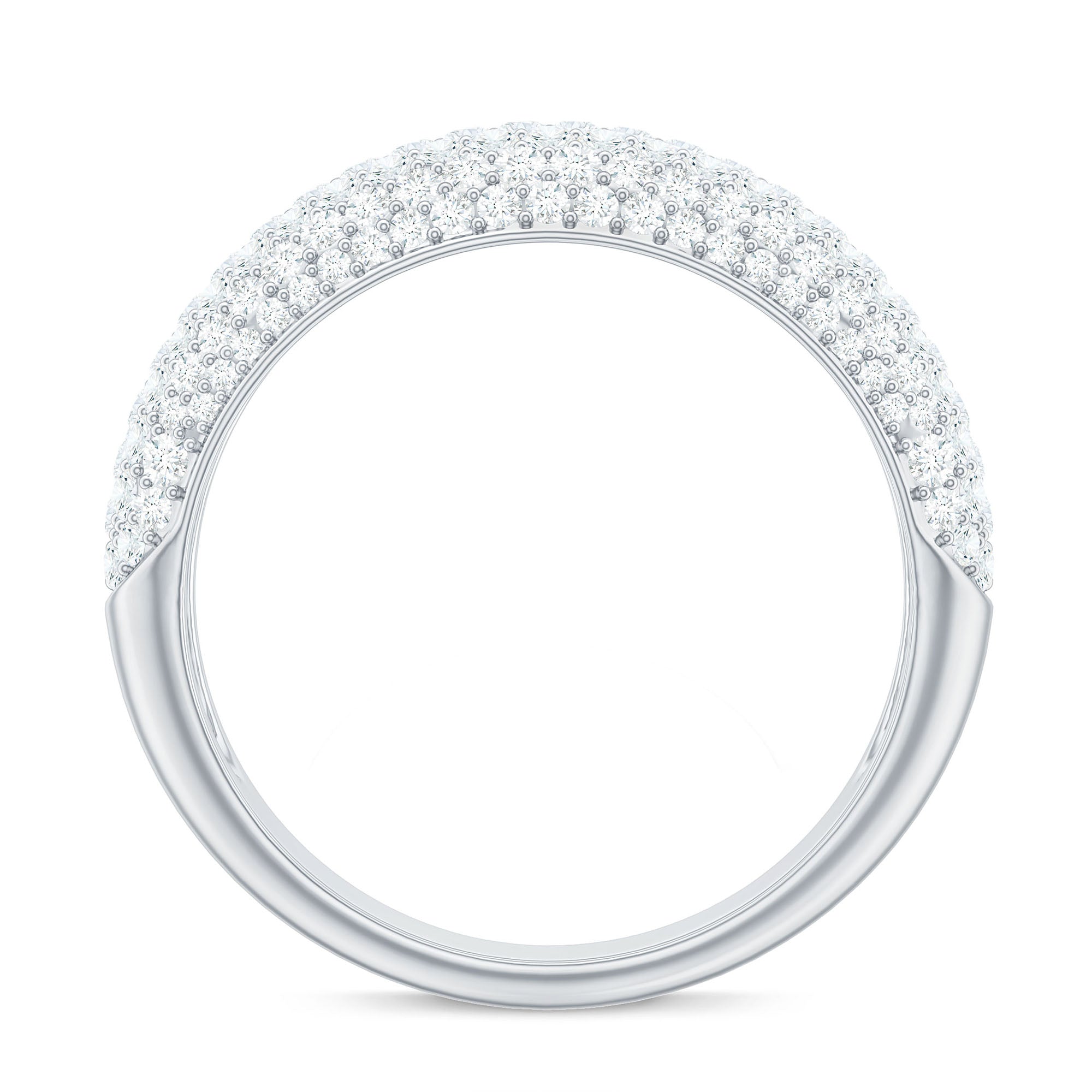1.75 CT Pave Set Zircon Statement Anniversary Band Ring in Gold