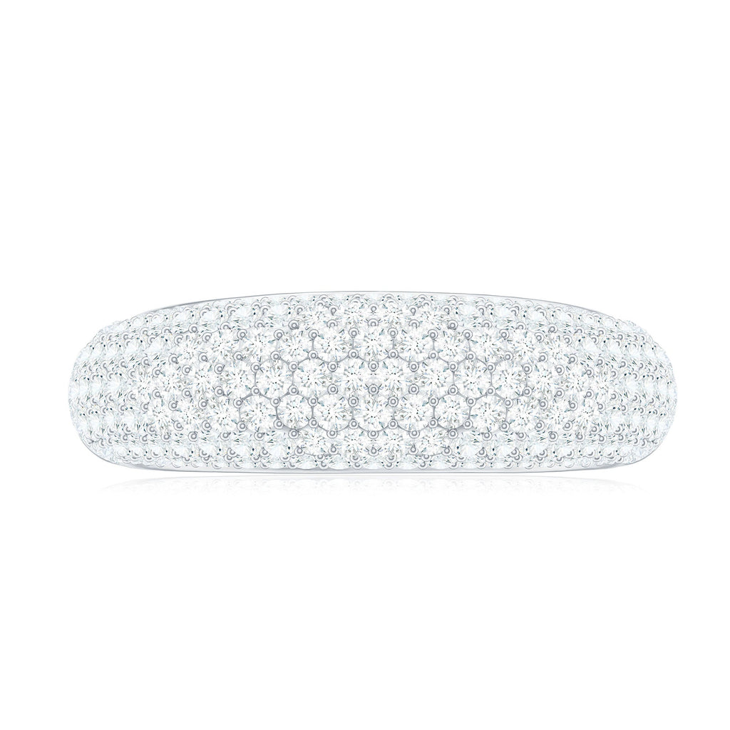 1.75 CT Pave Set Zircon Statement Anniversary Band Ring in Gold