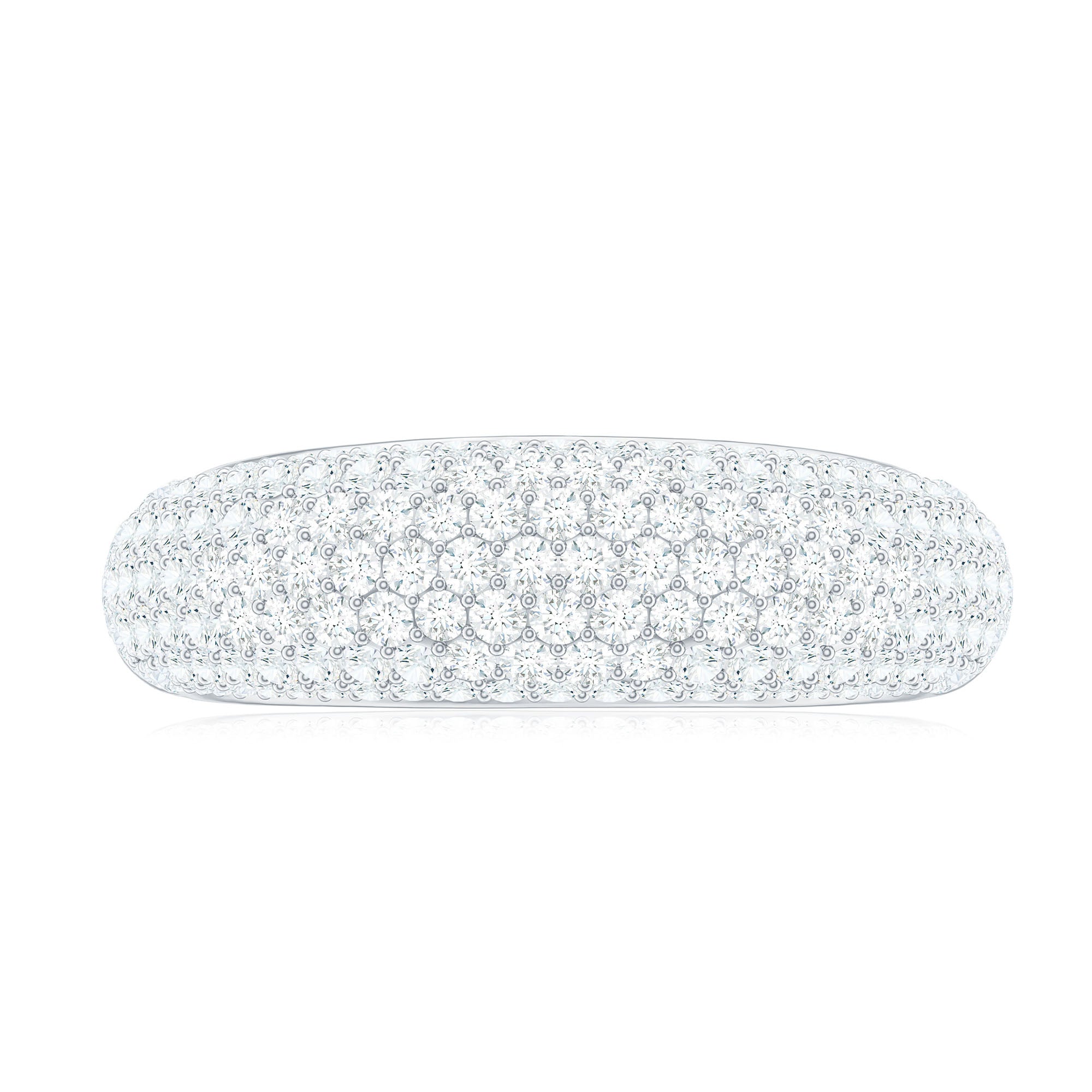 1.75 CT Pave Set Zircon Statement Anniversary Band Ring in Gold