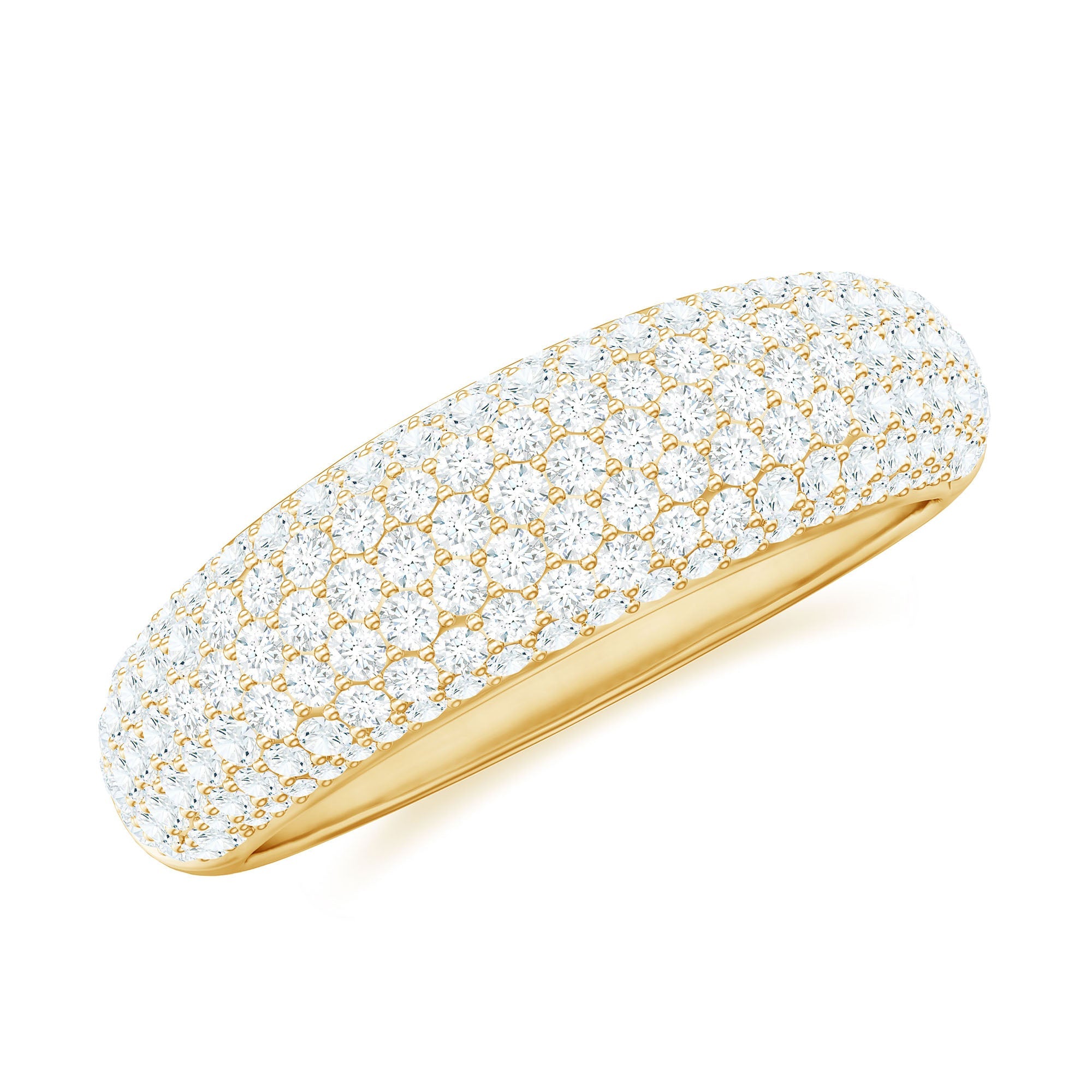 1.75 CT Pave Set Zircon Statement Anniversary Band Ring in Gold