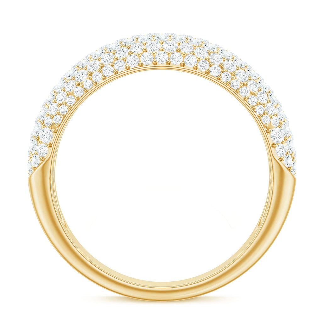 1.75 CT Pave Set Zircon Statement Anniversary Band Ring in Gold