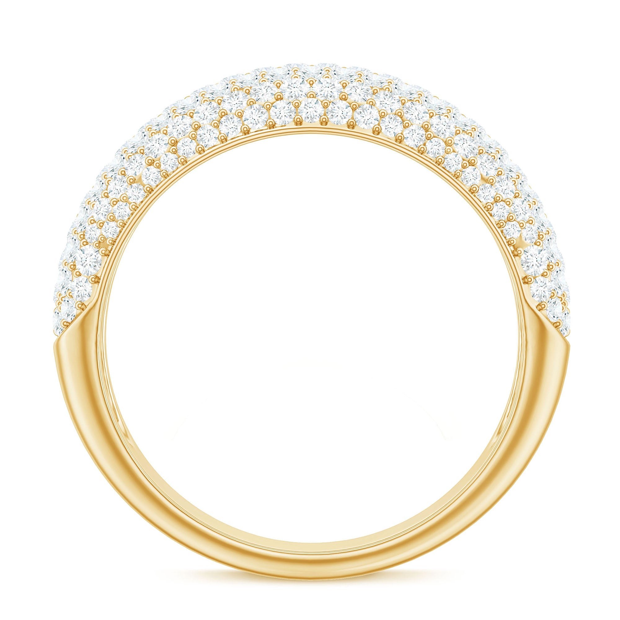 1.75 CT Pave Set Zircon Statement Anniversary Band Ring in Gold