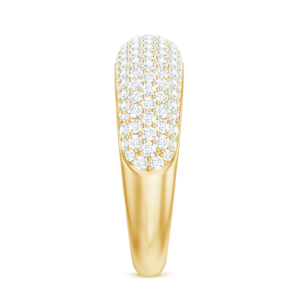 1.75 CT Pave Set Zircon Statement Anniversary Band Ring in Gold
