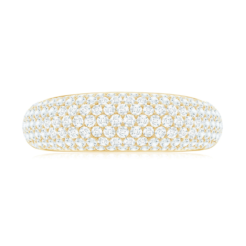 1.75 CT Pave Set Zircon Statement Anniversary Band Ring in Gold
