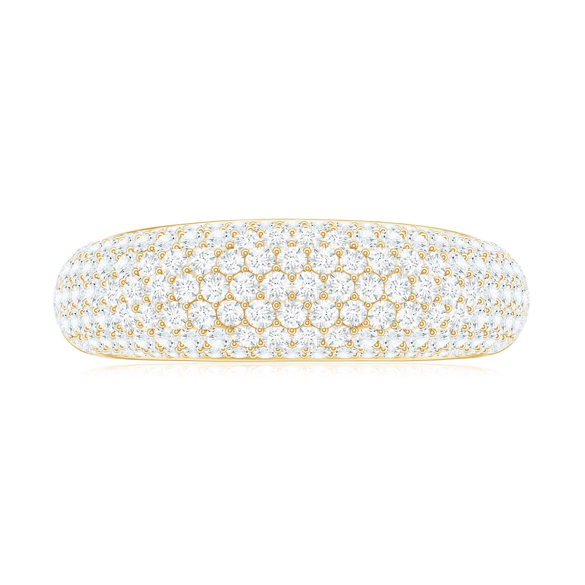 1.75 CT Pave Set Zircon Statement Anniversary Band Ring in Gold