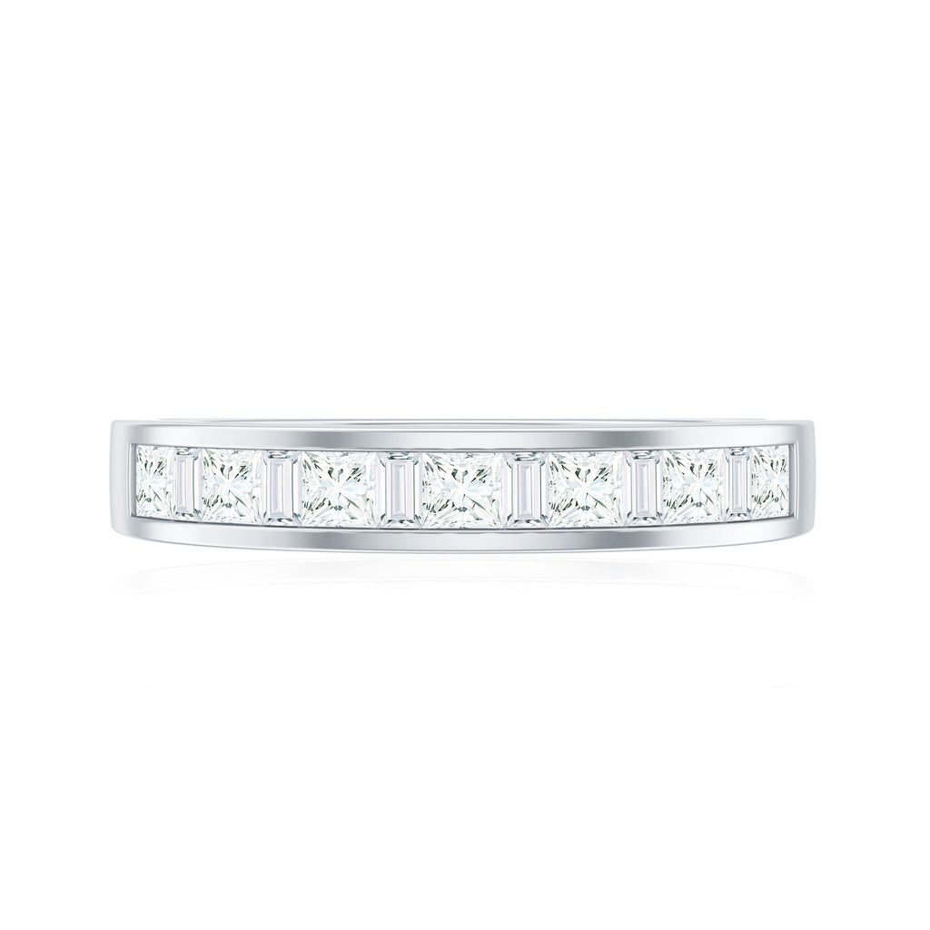 Channel Set Diamond Half Eternity Band Ring