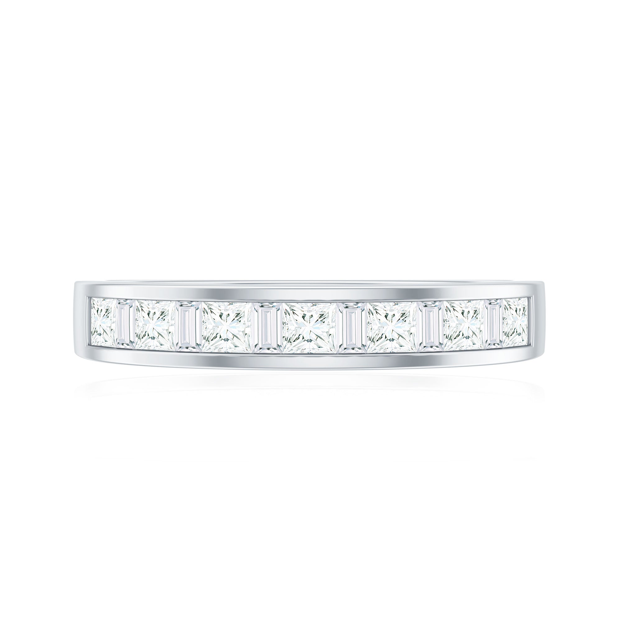 Channel Set Diamond Half Eternity Band Ring