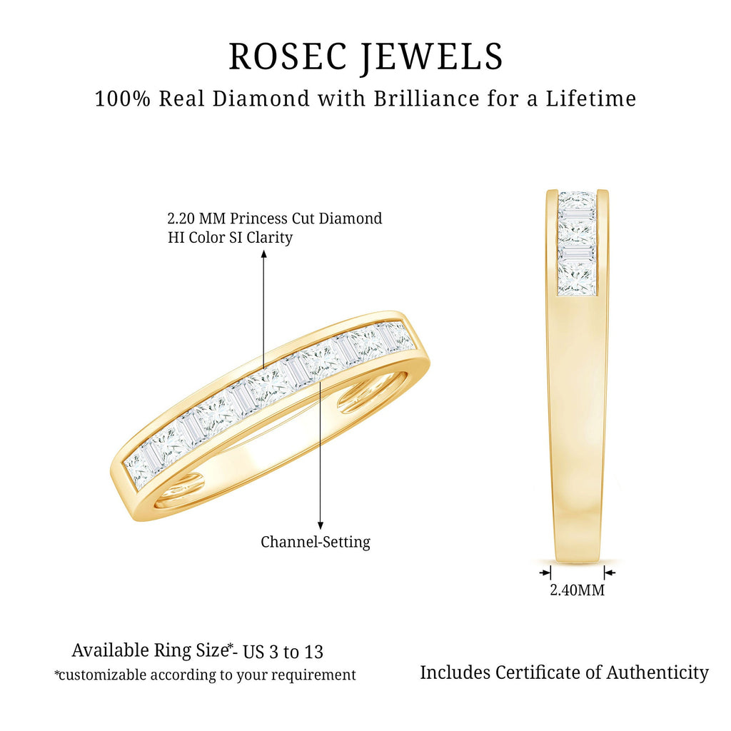 Channel Set Diamond Half Eternity Band Ring
