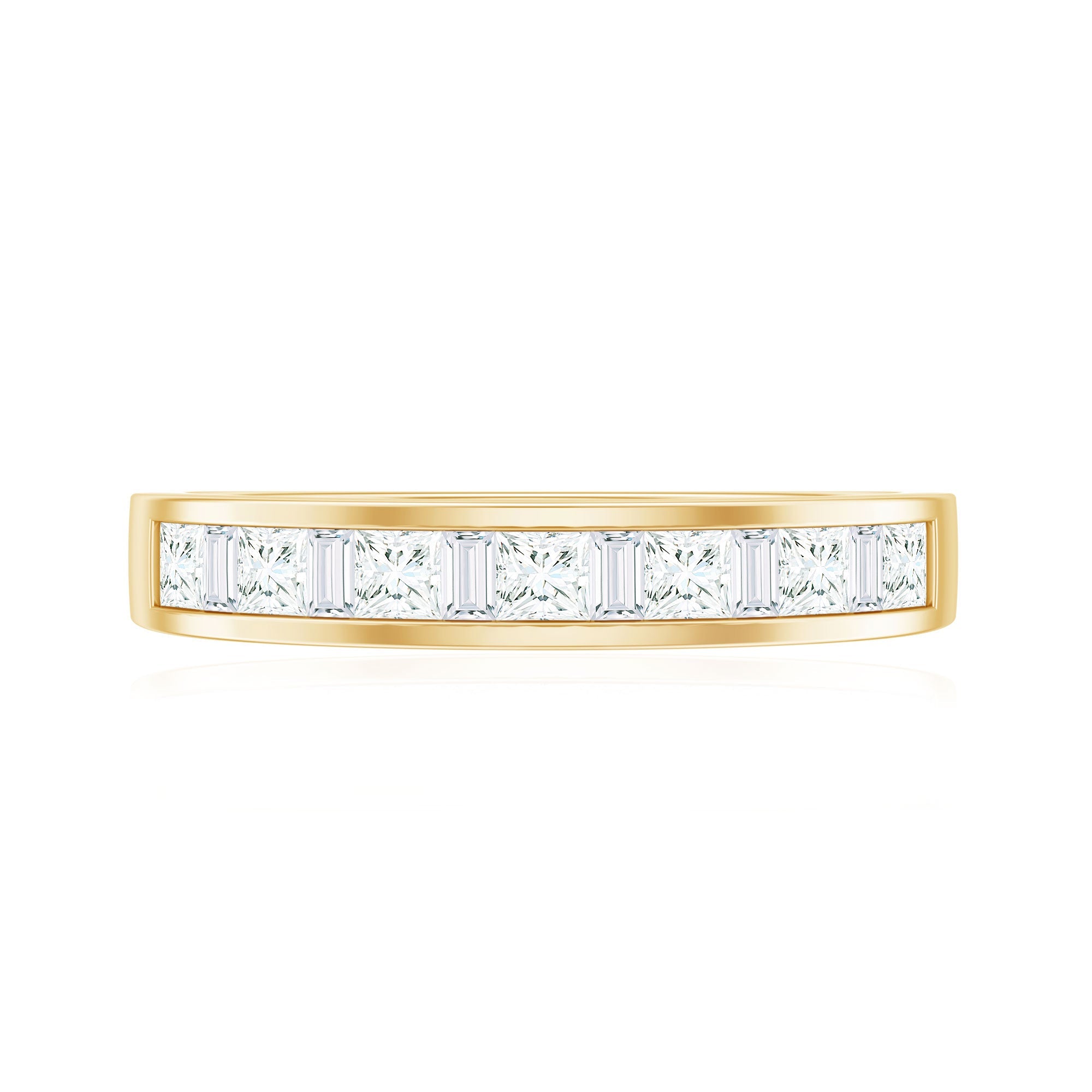 Channel Set Diamond Half Eternity Band Ring