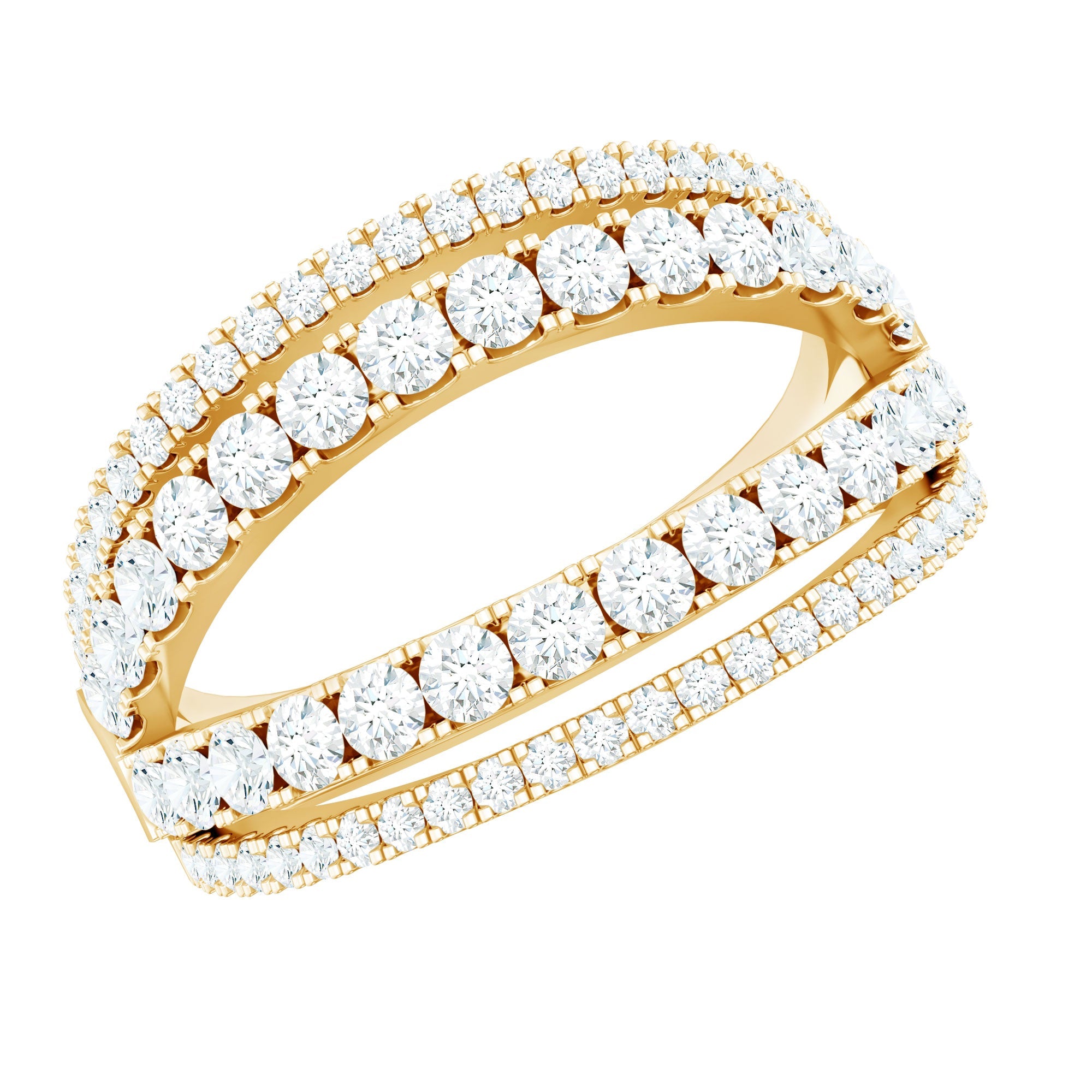 1.5 CT Cubic Zirconia Designer Cocktail Ring in Gold