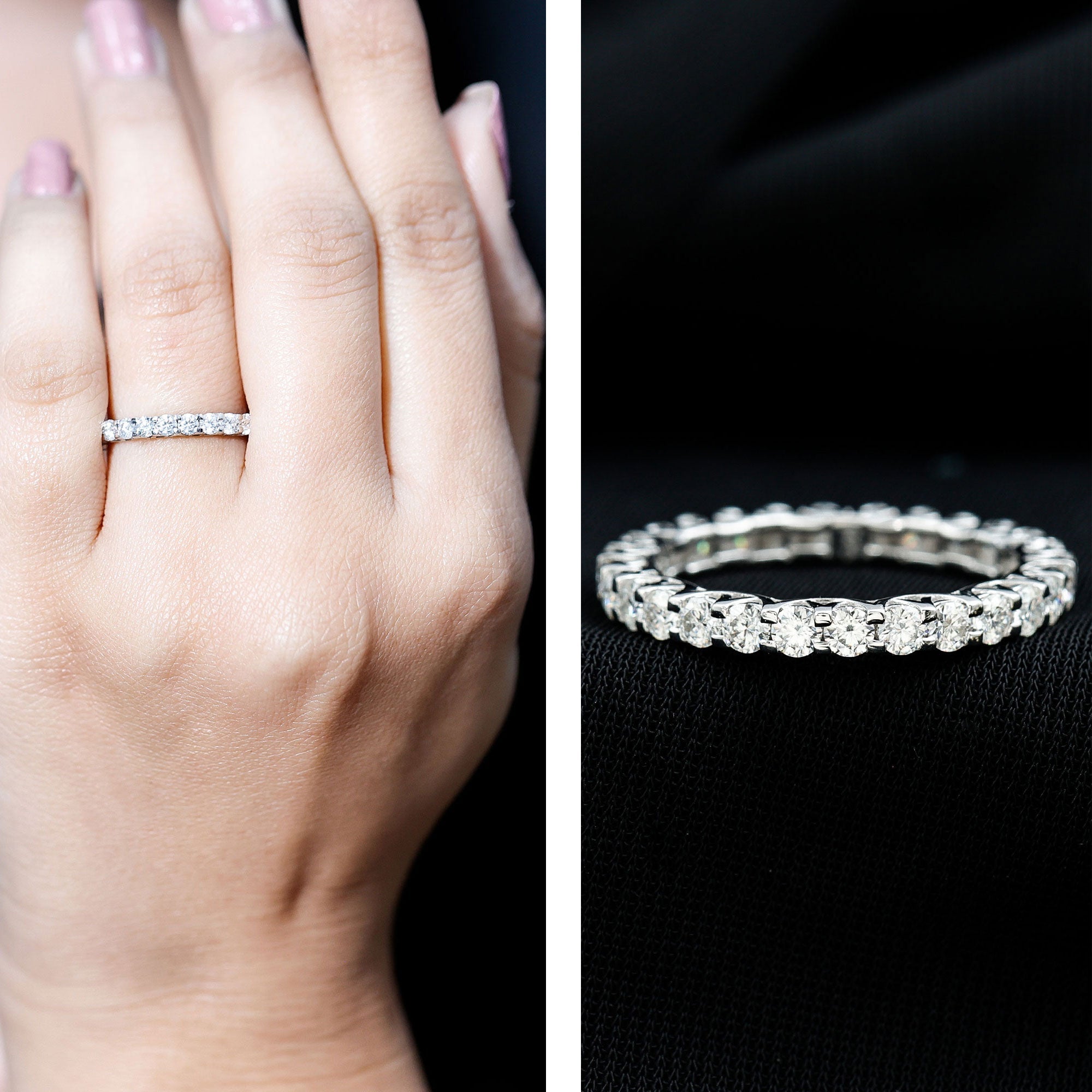 1.50 CT Certified Zircon Gold Full Eternity Ring