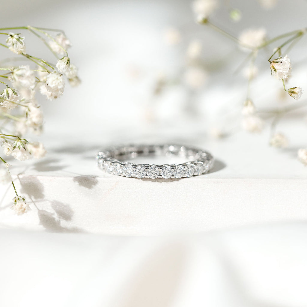 1.50 CT Certified Zircon Gold Full Eternity Ring