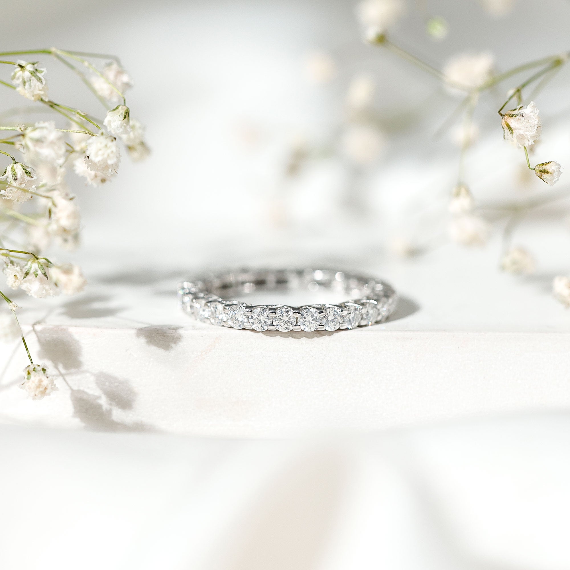 1.50 CT Certified Zircon Gold Full Eternity Ring