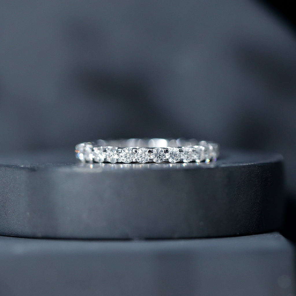 1.50 CT Certified Zircon Gold Full Eternity Ring