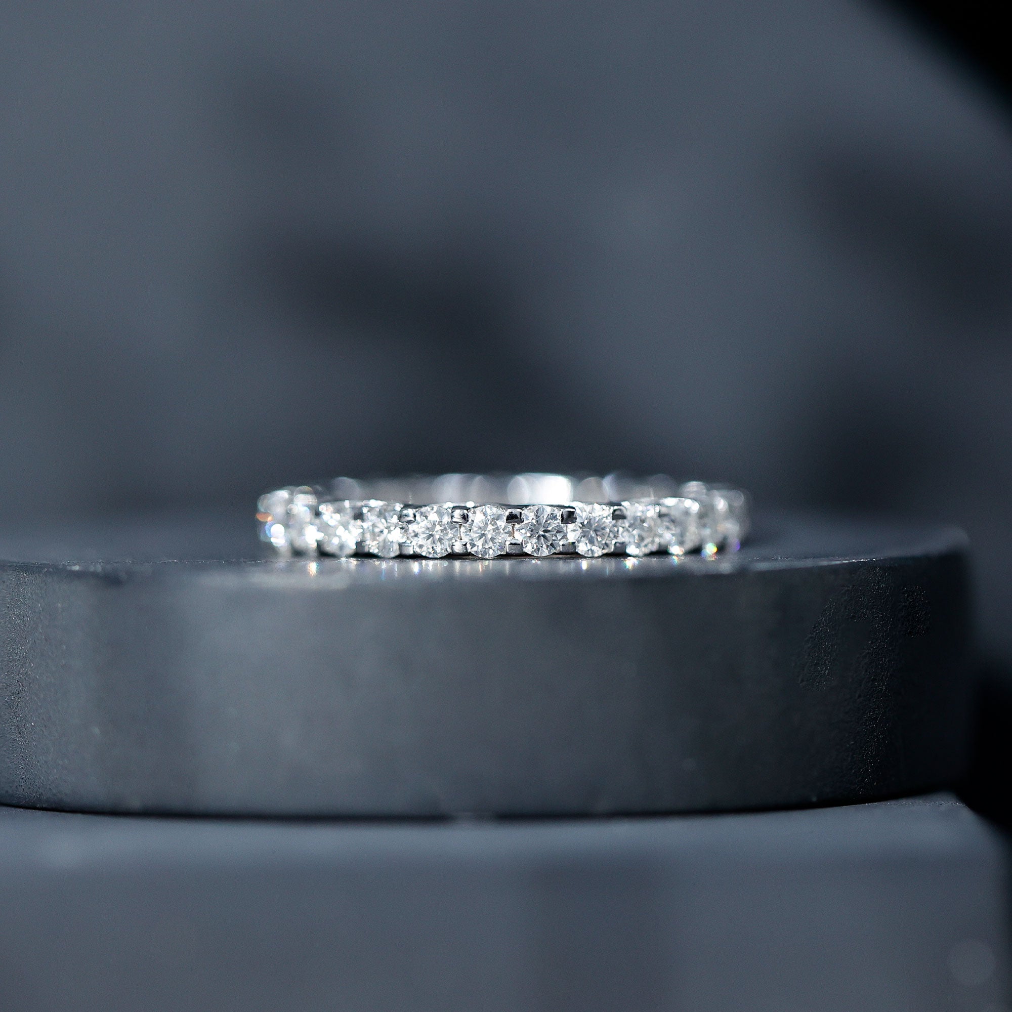 1.50 CT Certified Zircon Gold Full Eternity Ring