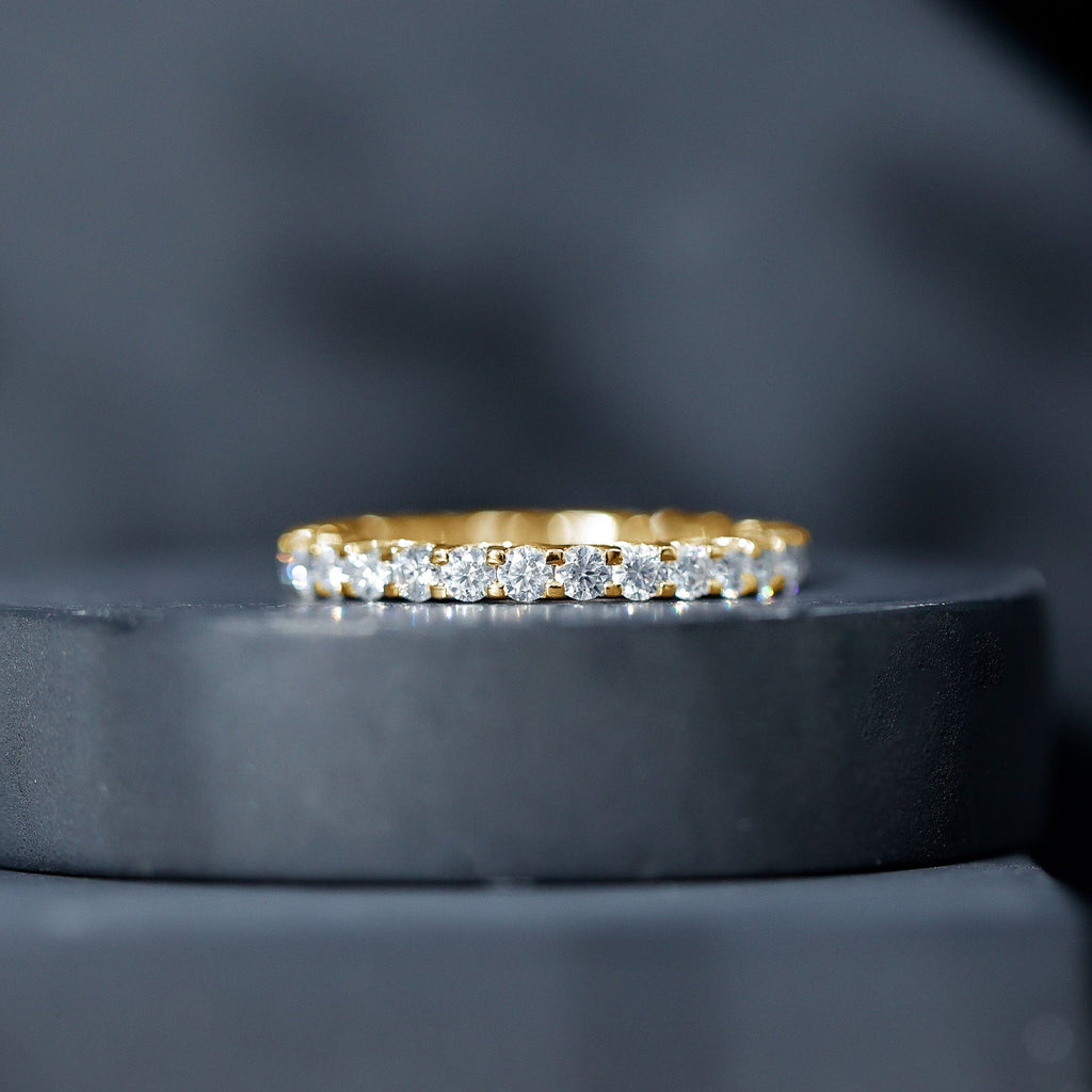 1.50 CT Certified Zircon Gold Full Eternity Ring