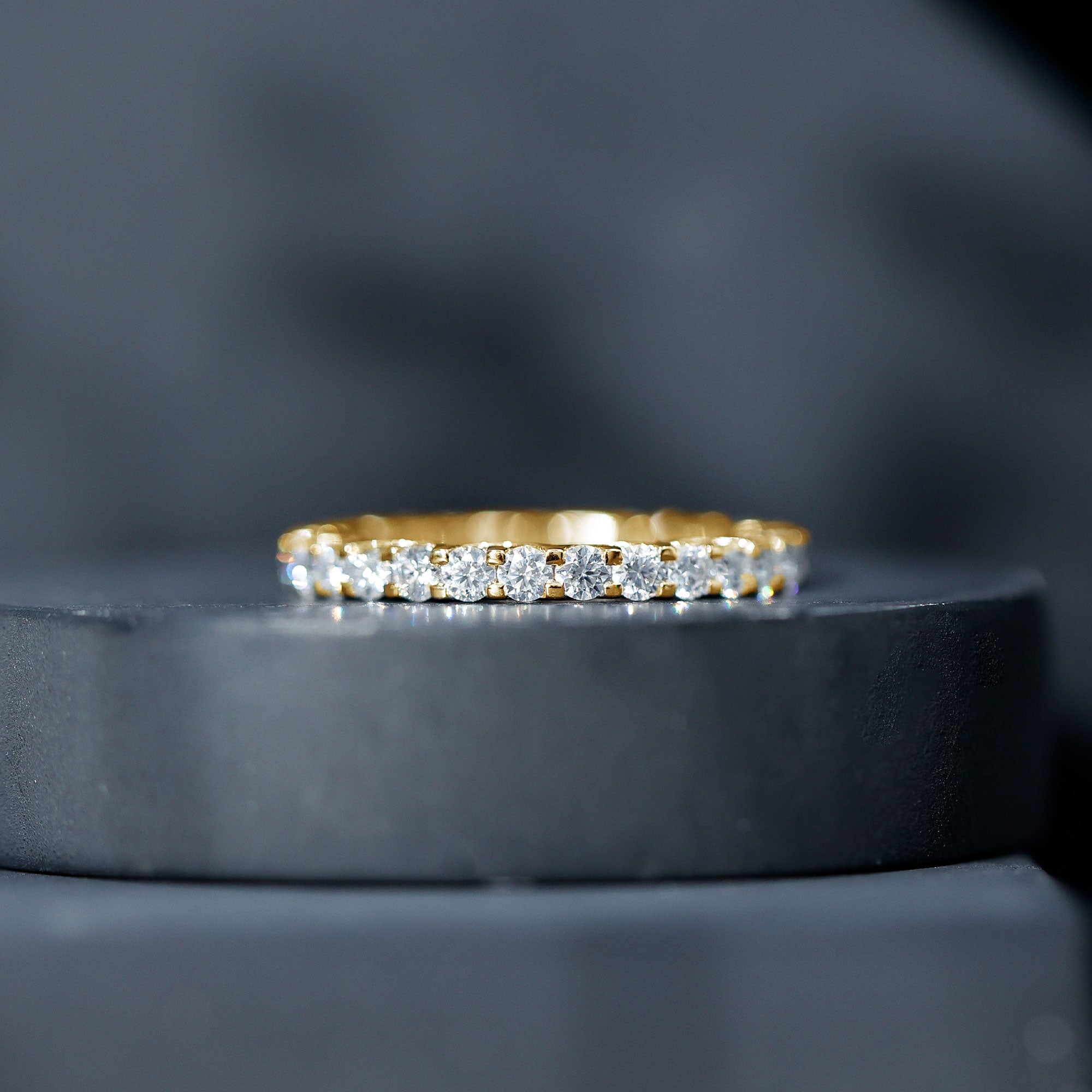 1.50 CT Certified Zircon Gold Full Eternity Ring