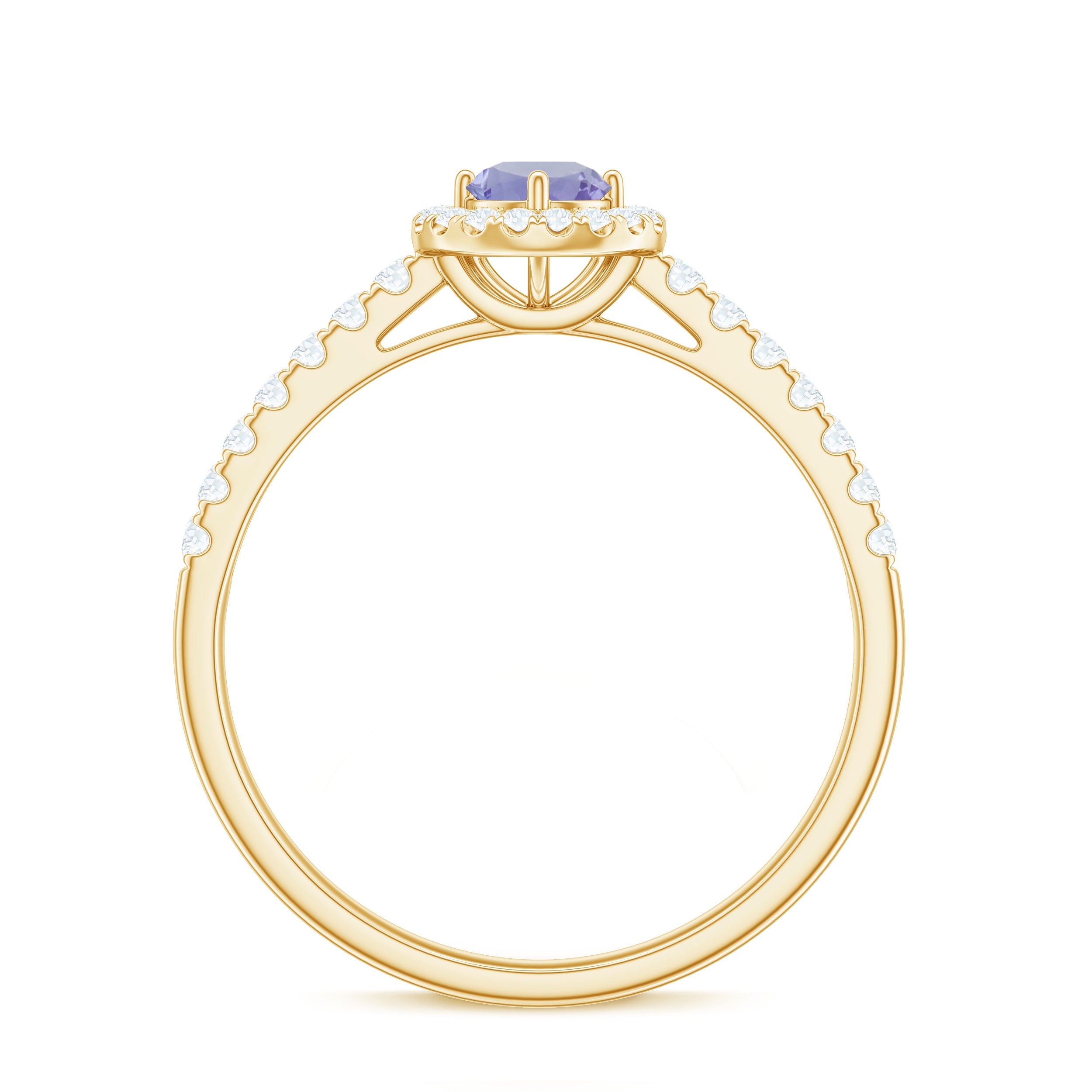 Natural Tanzanite and Diamond Promise Ring for Engagement
