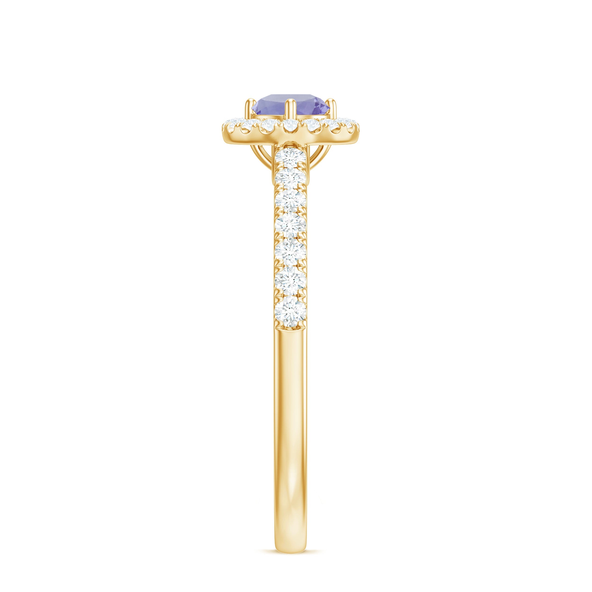 Natural Tanzanite and Diamond Promise Ring for Engagement