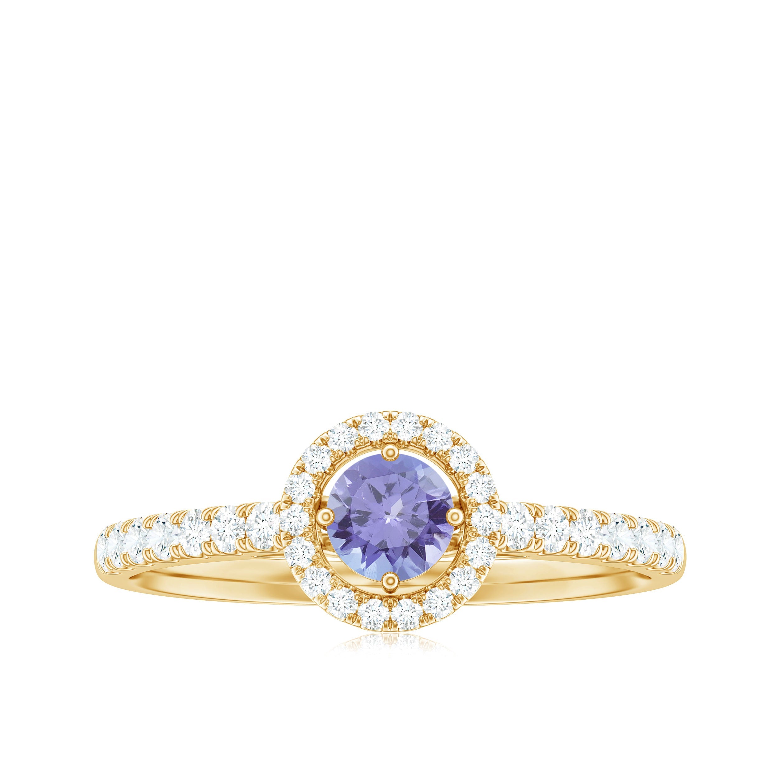 Natural Tanzanite and Diamond Promise Ring for Engagement
