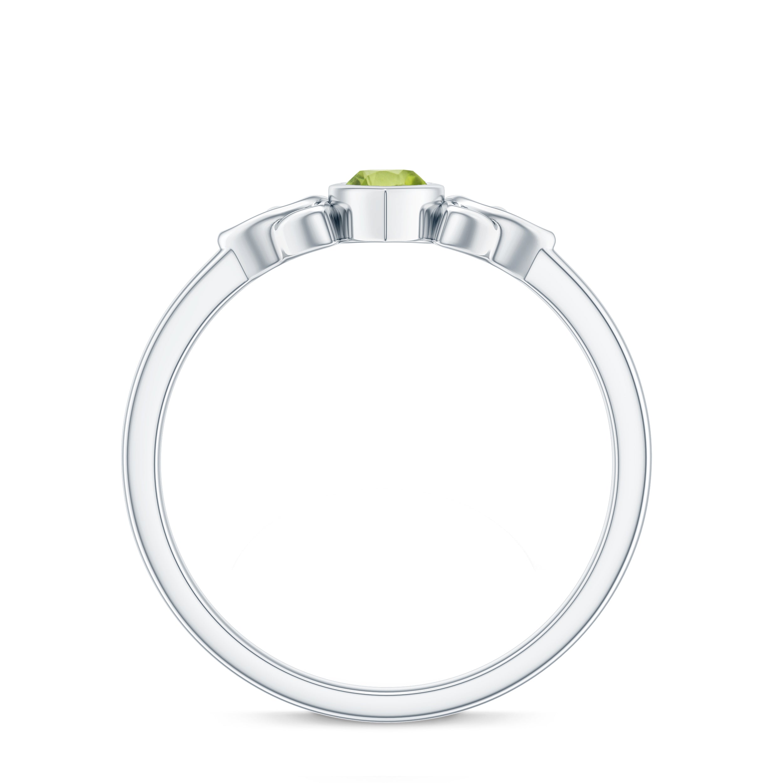 Natural 0.7 Carat Marquise Peridot Promise Ring with Celtic Knot