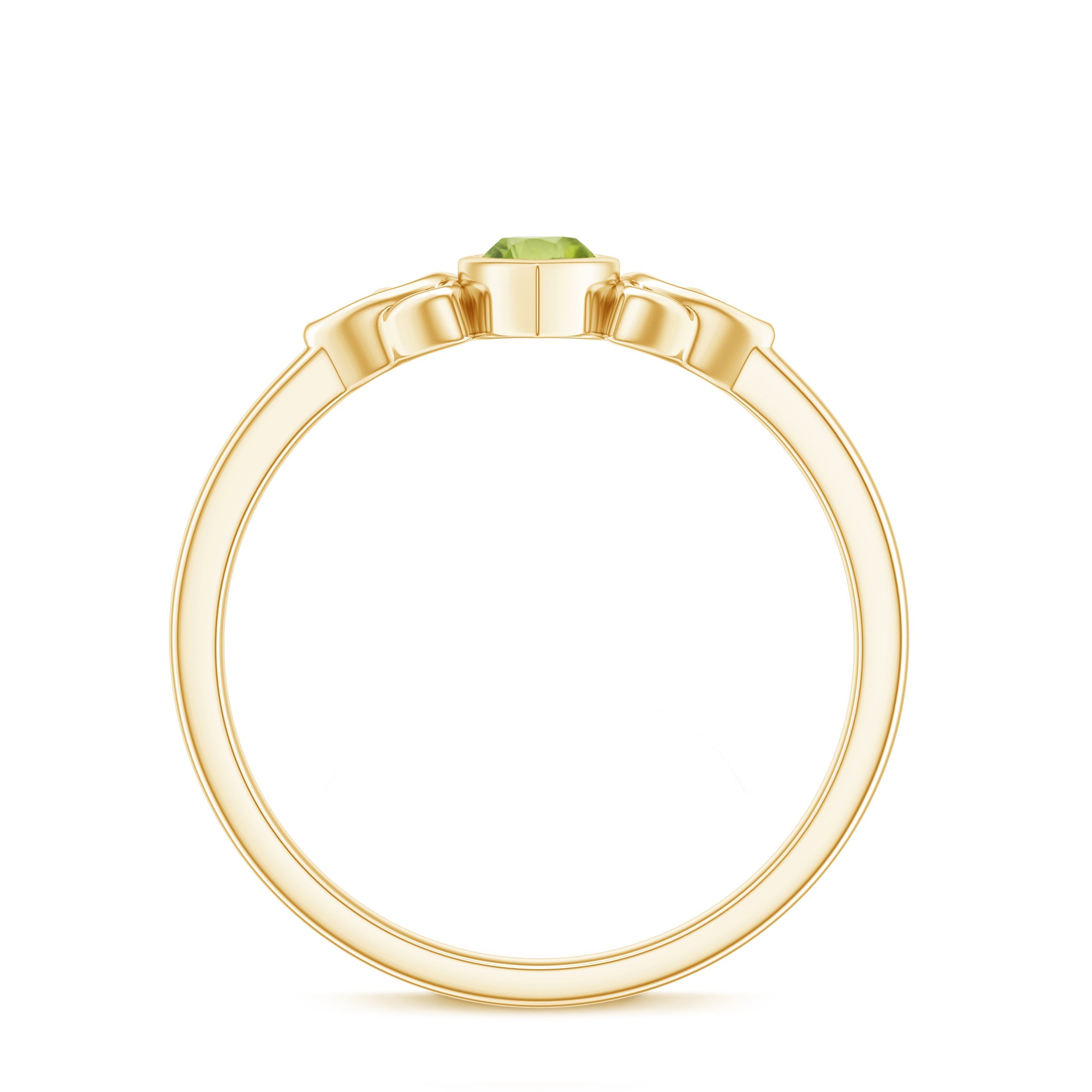 Natural 0.7 Carat Marquise Peridot Promise Ring with Celtic Knot