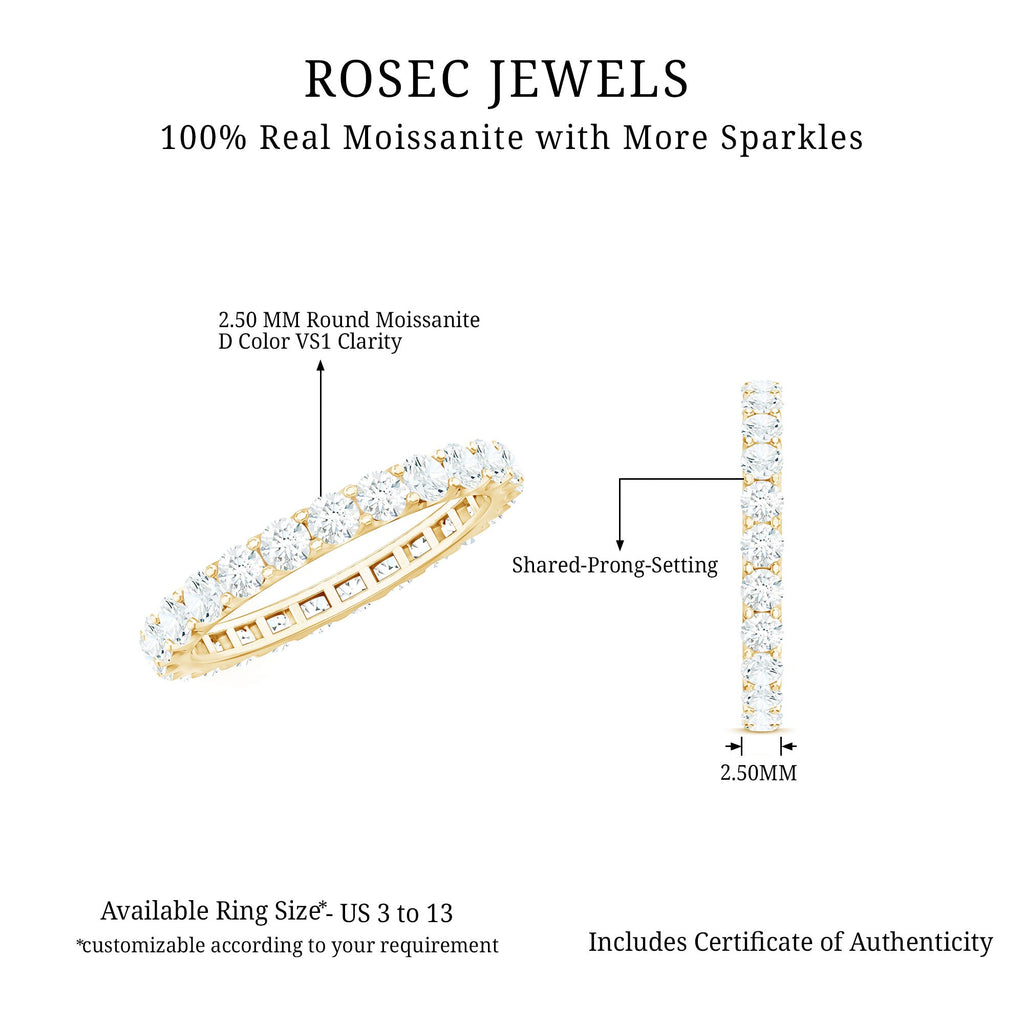 Brilliant Cut Round Moissanite Eternity Anniversary Band