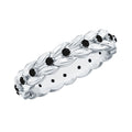 Nature Inspired Black Onyx Leaf Wedding Band for Women